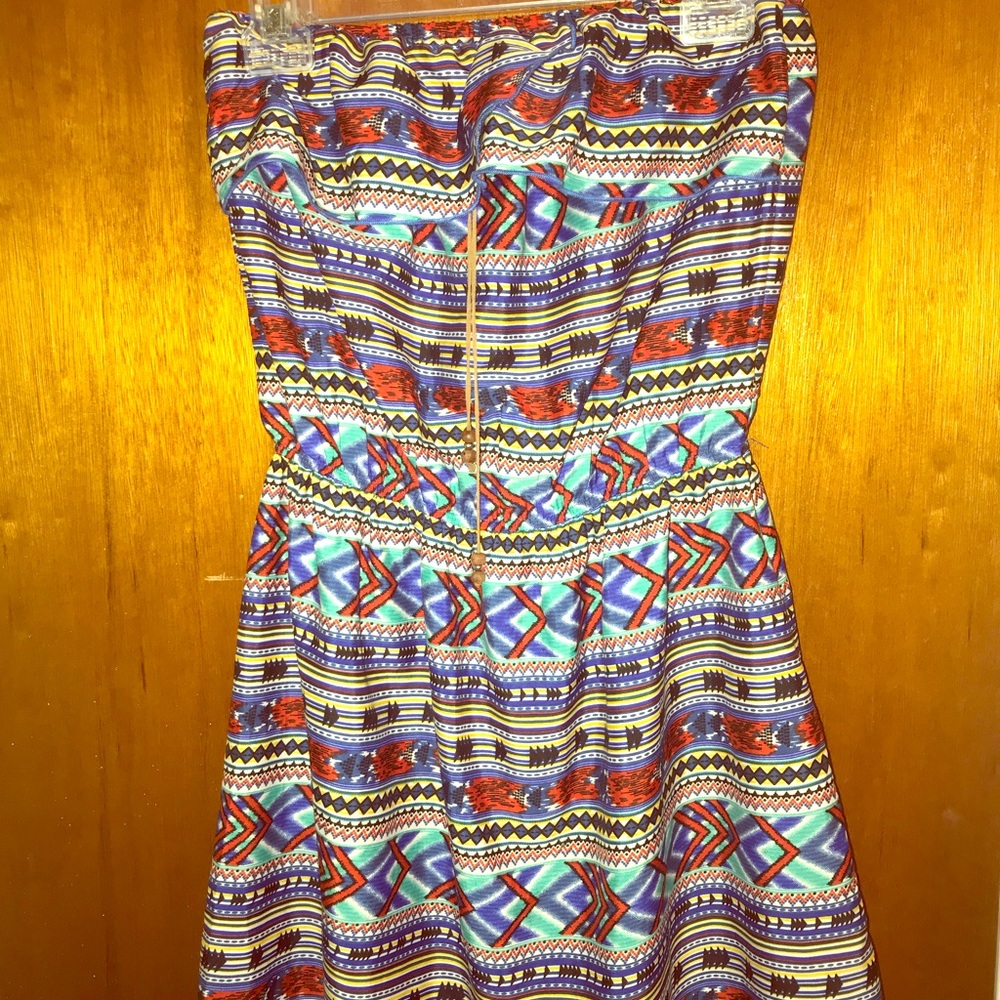 Multicolored half top dress